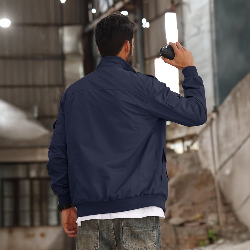 Men's Tactical Cargo Jackets Stand Collar Cotton Casual Jacket