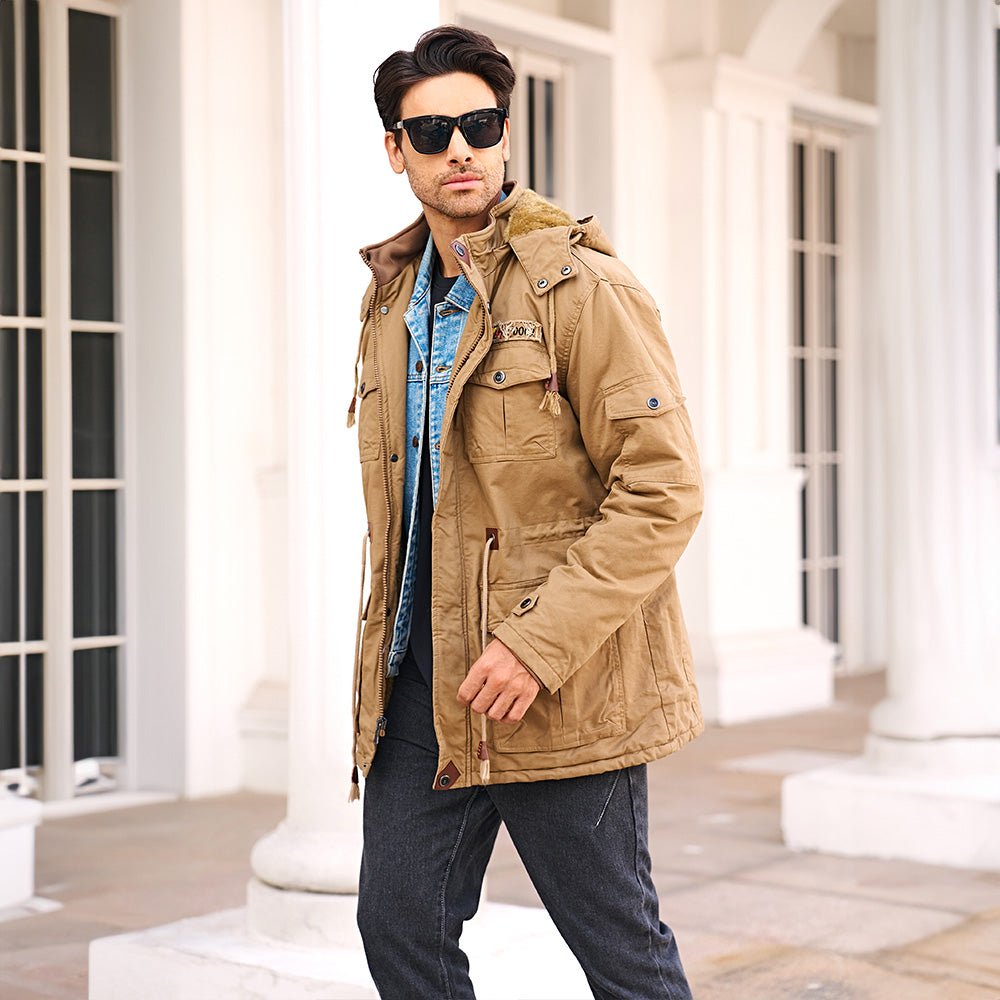 Men's Fleece Lined Parka Winter Military Jacket