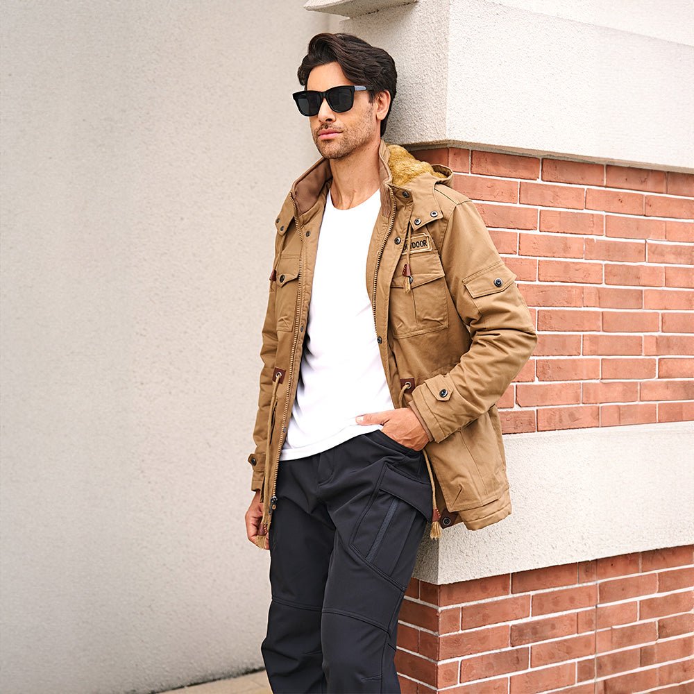 Men's Fleece Lined Parka Winter Military Jacket