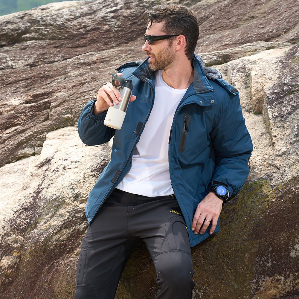 Men's Winter Coat, Water-Resistant Ski & Snow Jacket with Hood