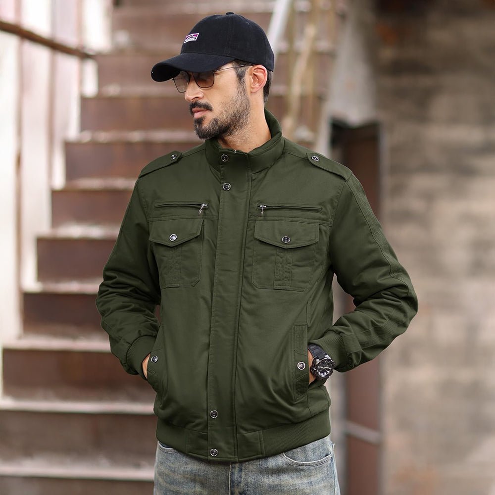 Men's Winter Military Cargo Jacket - Fleece Tactical Coat
