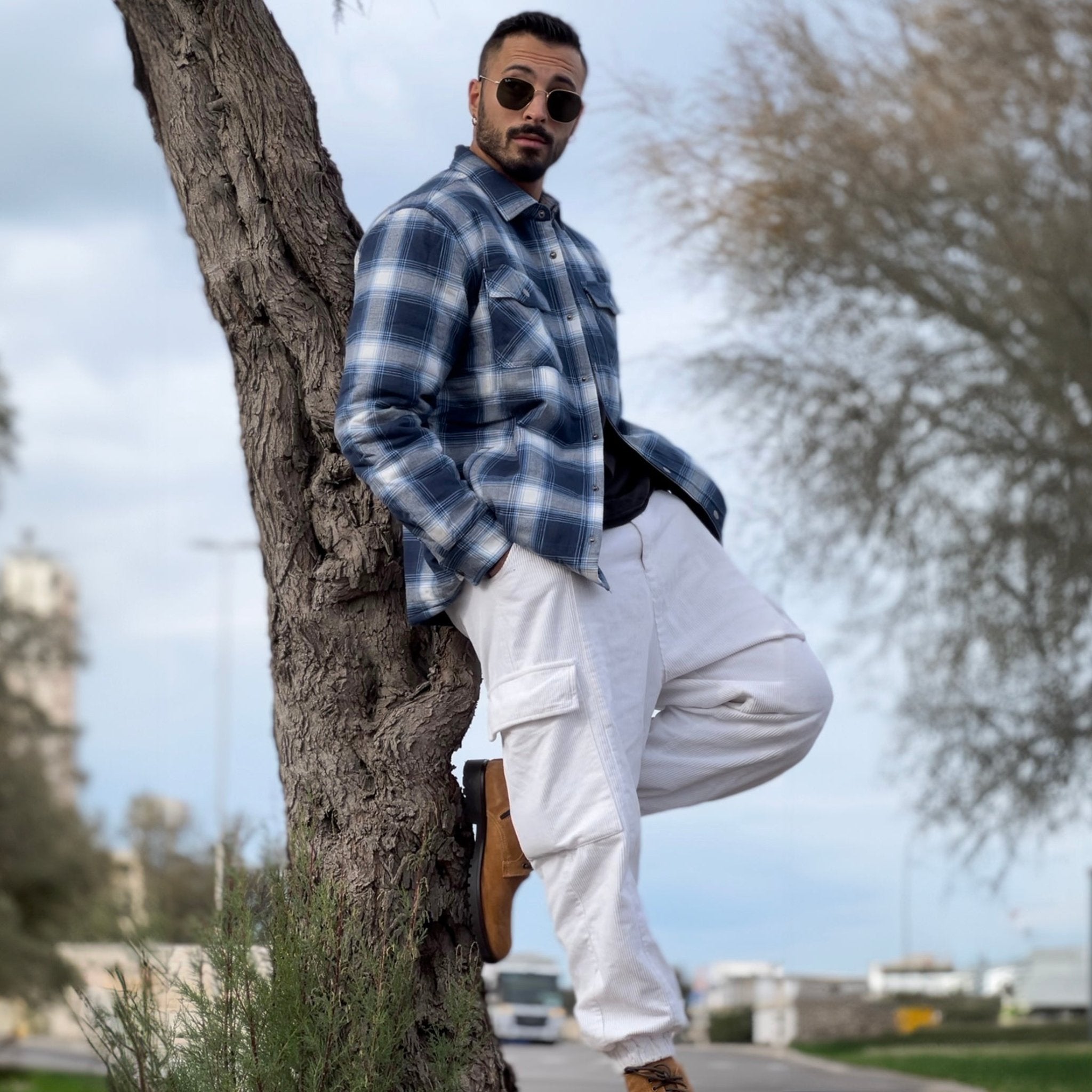 Men's Quilted Flannel Jacket - Warm Winter Padded Shirt