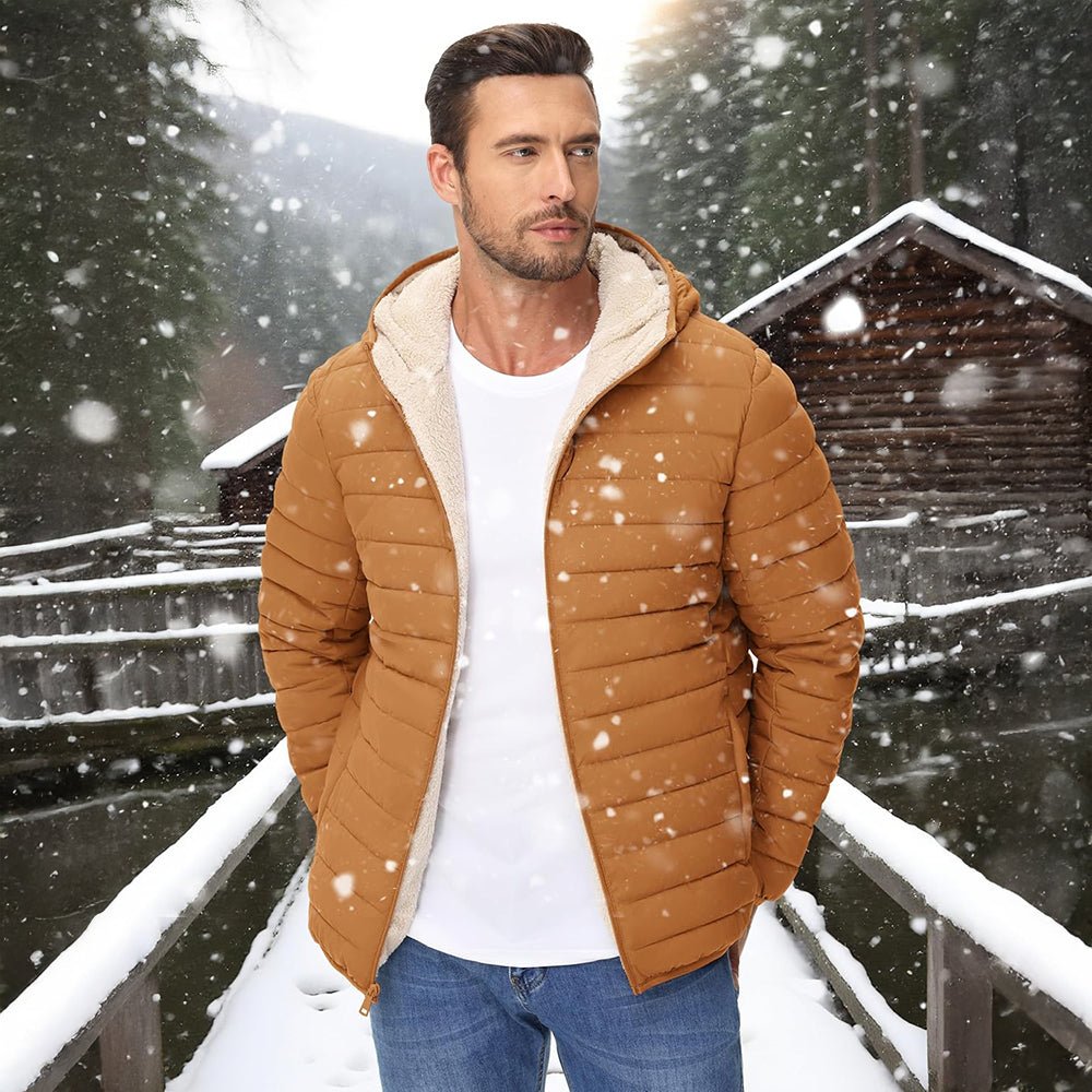 Men's Winter Puffer Jacket Hooded Water Resistant Coat