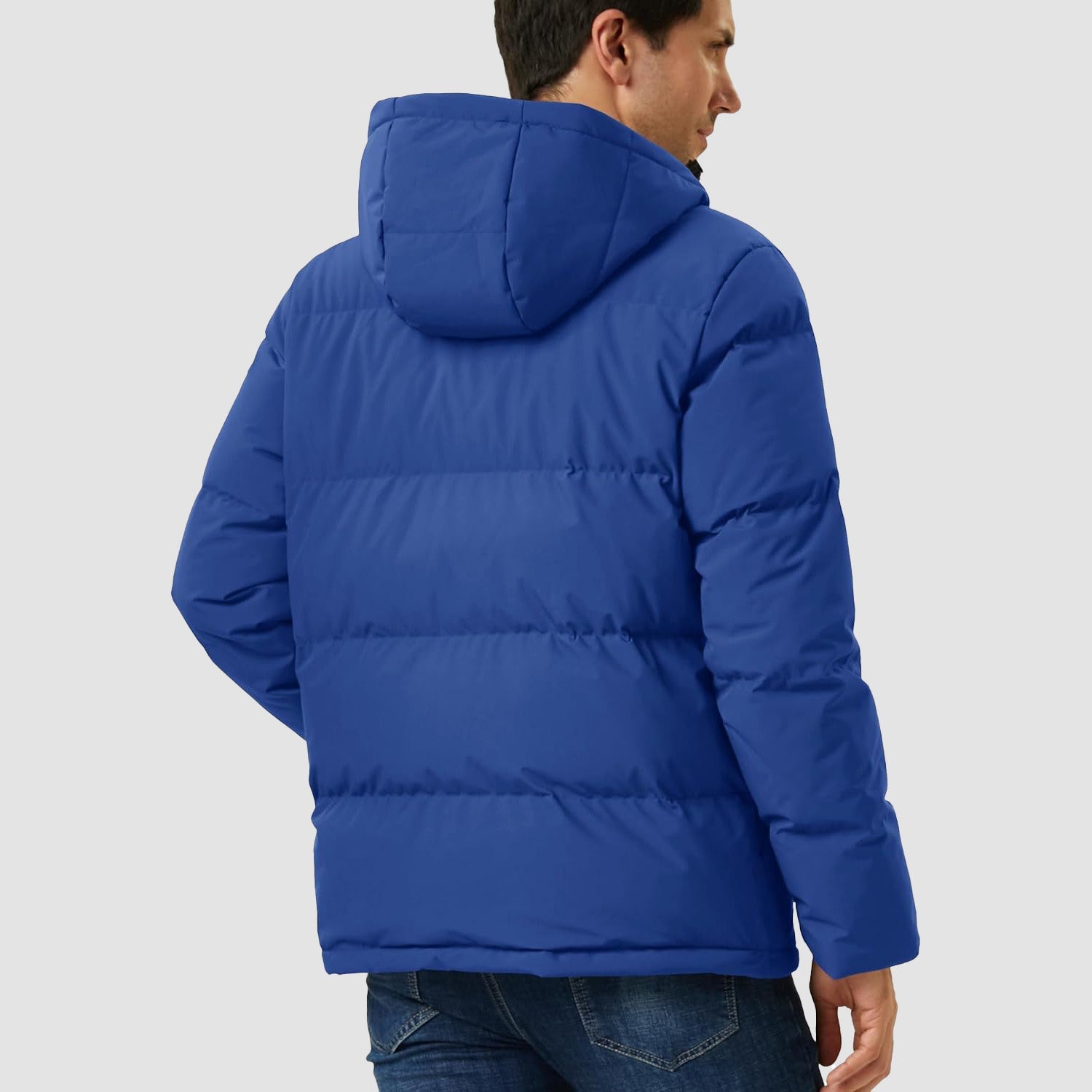 Men's Hooded Down Puffer Jacket, Water-Resistant & Windproof