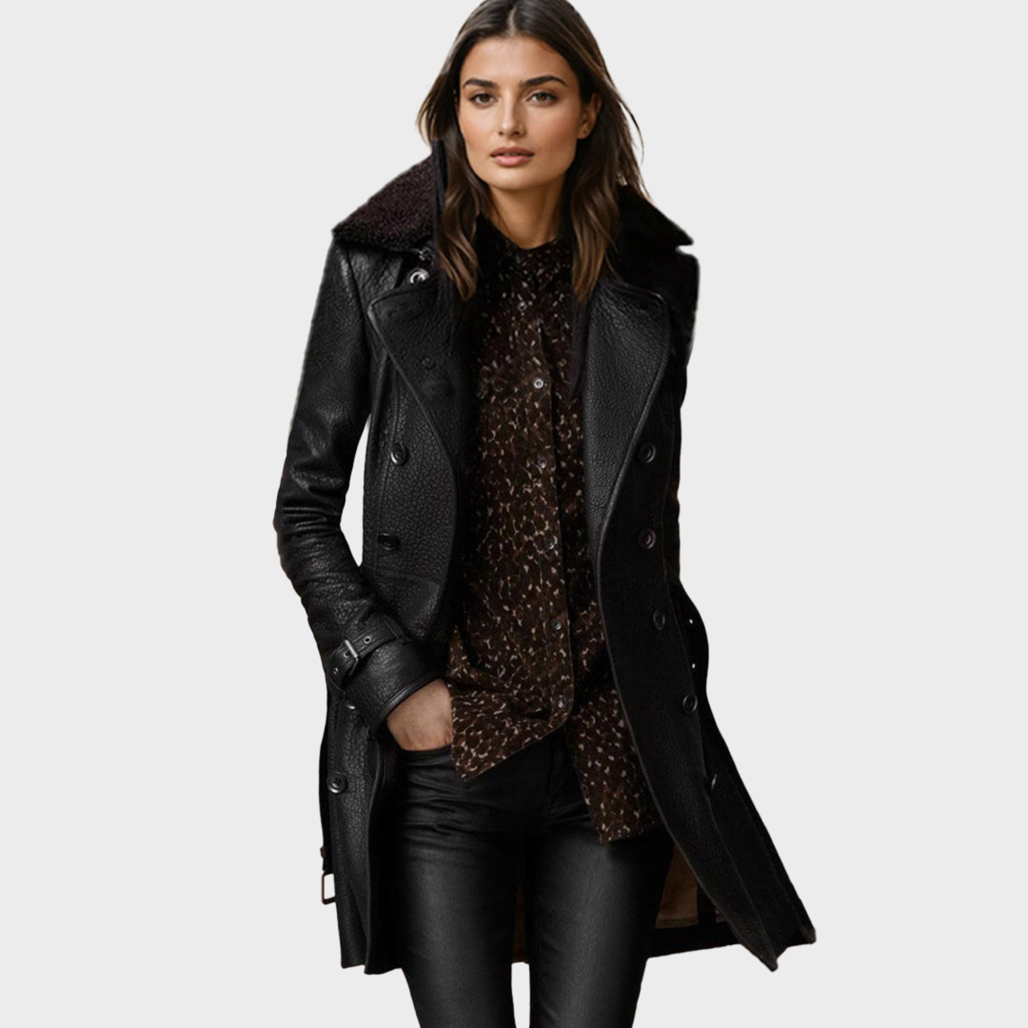 Pauline | Leather Trench Coat