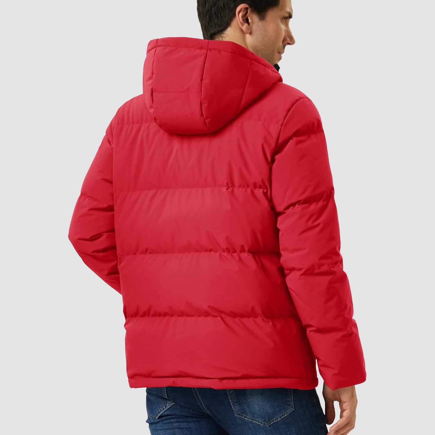Men's Hooded Down Puffer Jacket, Water-Resistant & Windproof
