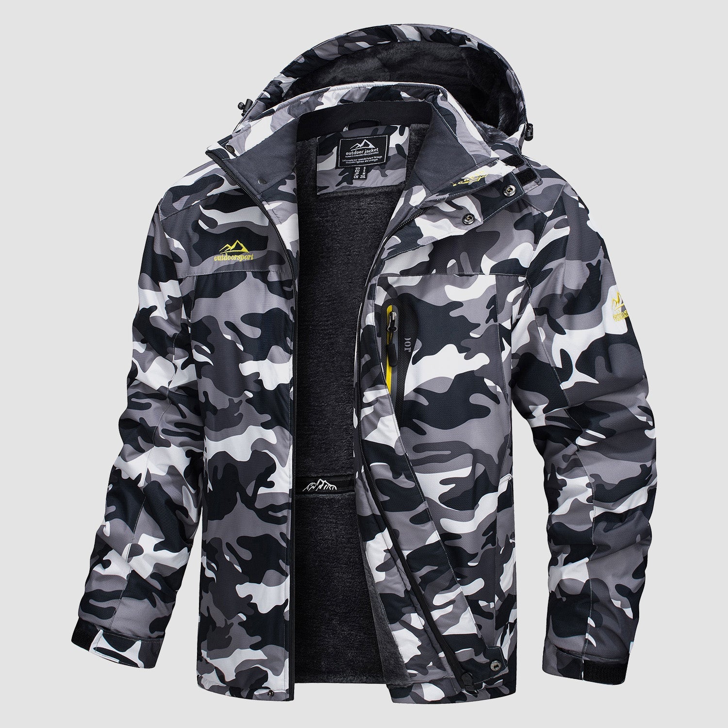 Men's Water Resistant Ski Jacket - Fleece Lined Parka