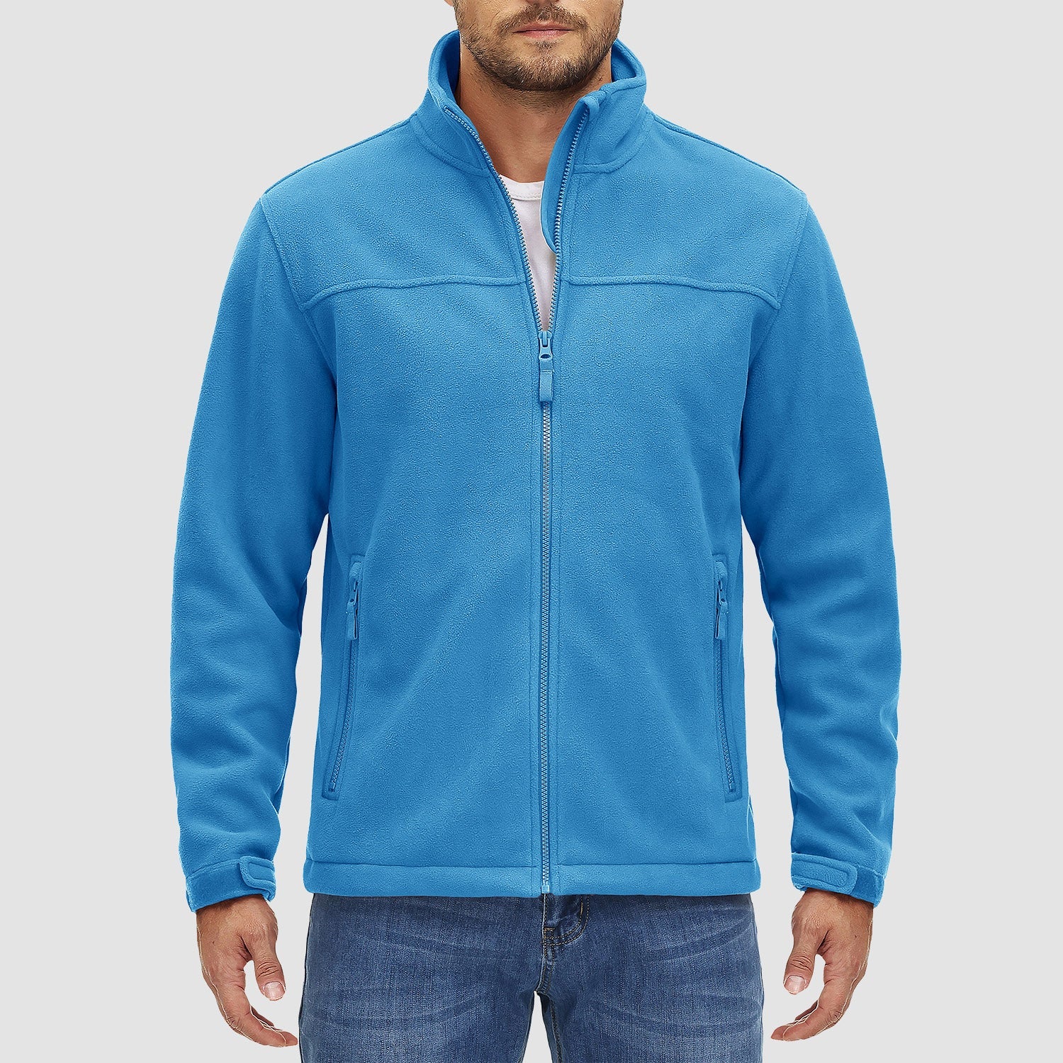 Men's Fleece Jacket Full Zip Lightweight Casual Jacket