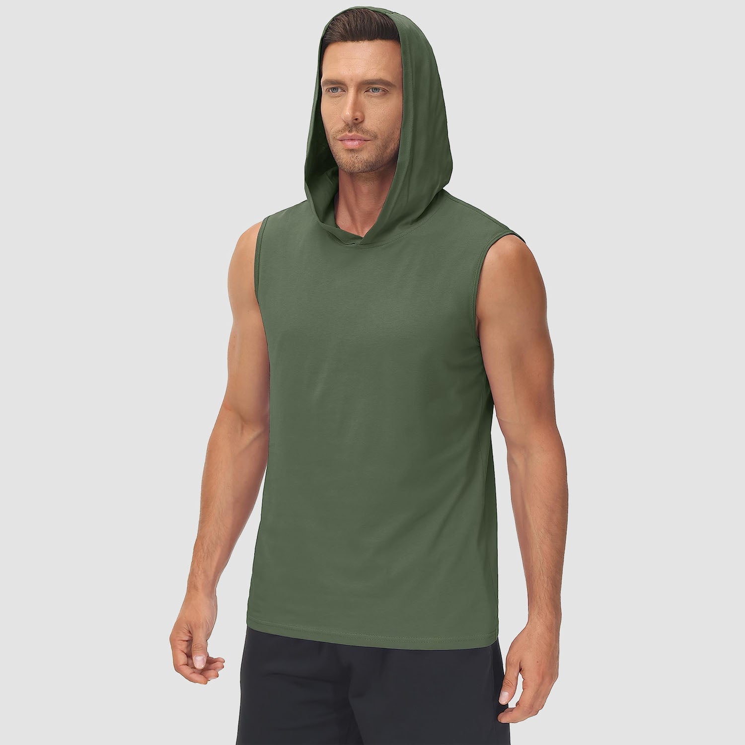 Men's Hooded Tank Sleeveless Sports Dressy Turquoise Tops