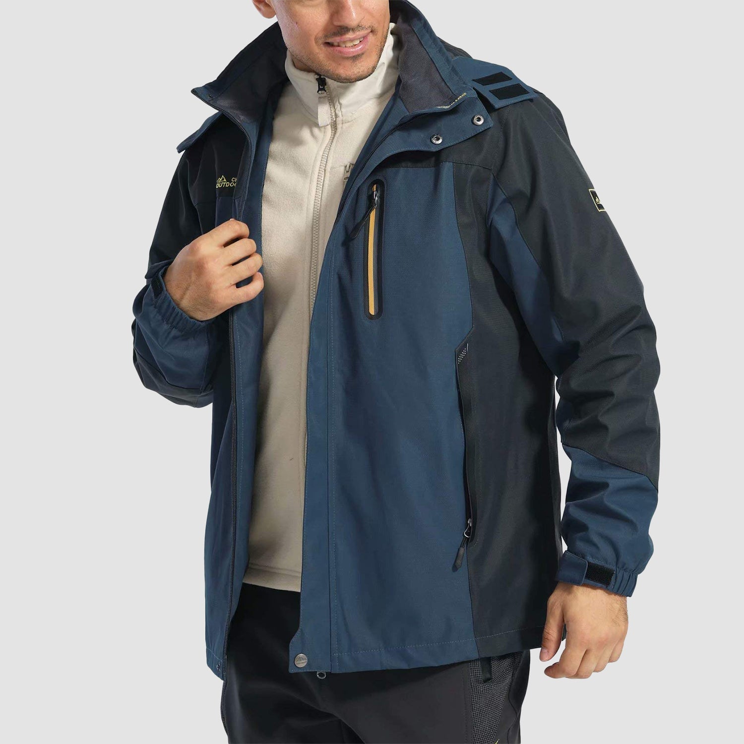 Men's Windproof Water Resistant Jacket - 5 Pockets for Hiking