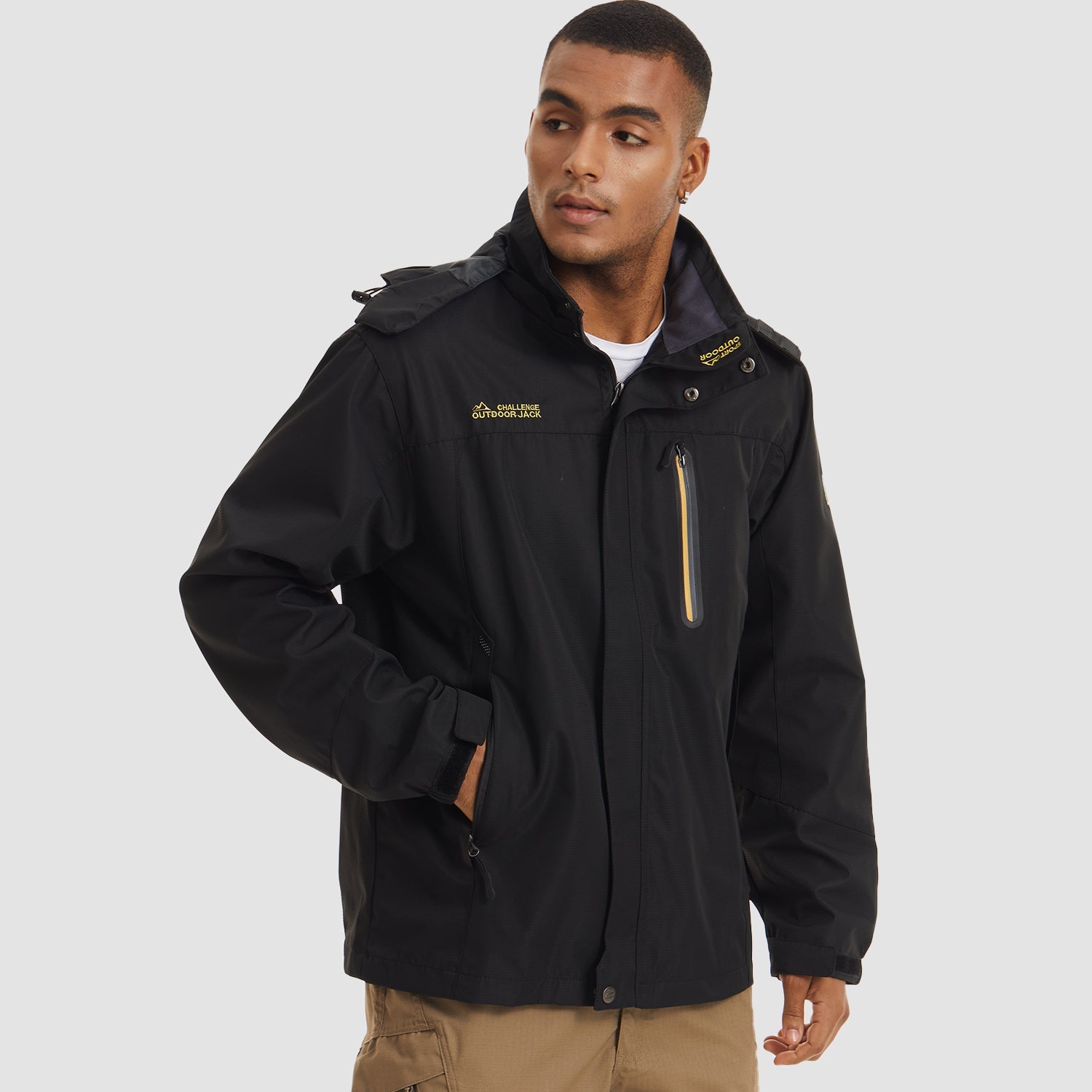 Men's Windproof Water Resistant Jacket - 5 Pockets for Hiking