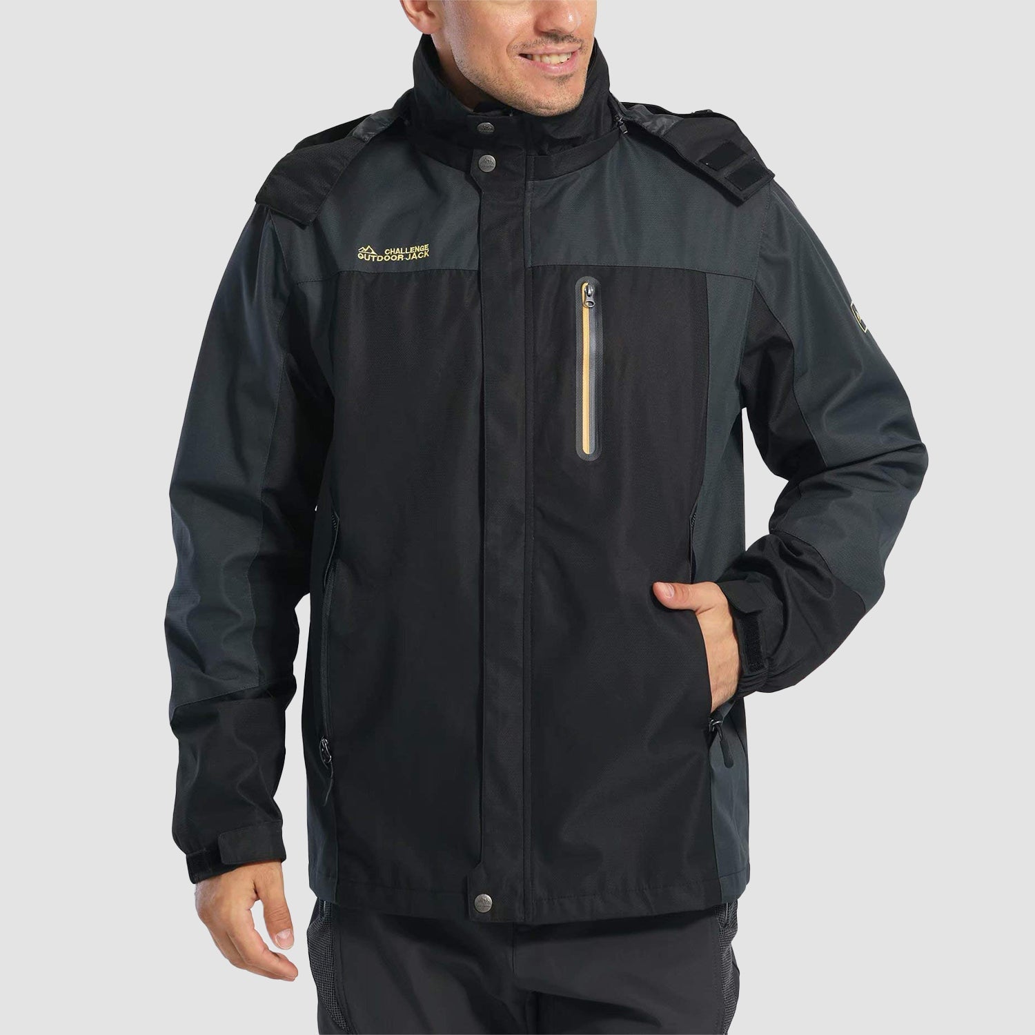 Men's Windproof Water Resistant Jacket - 5 Pockets for Hiking