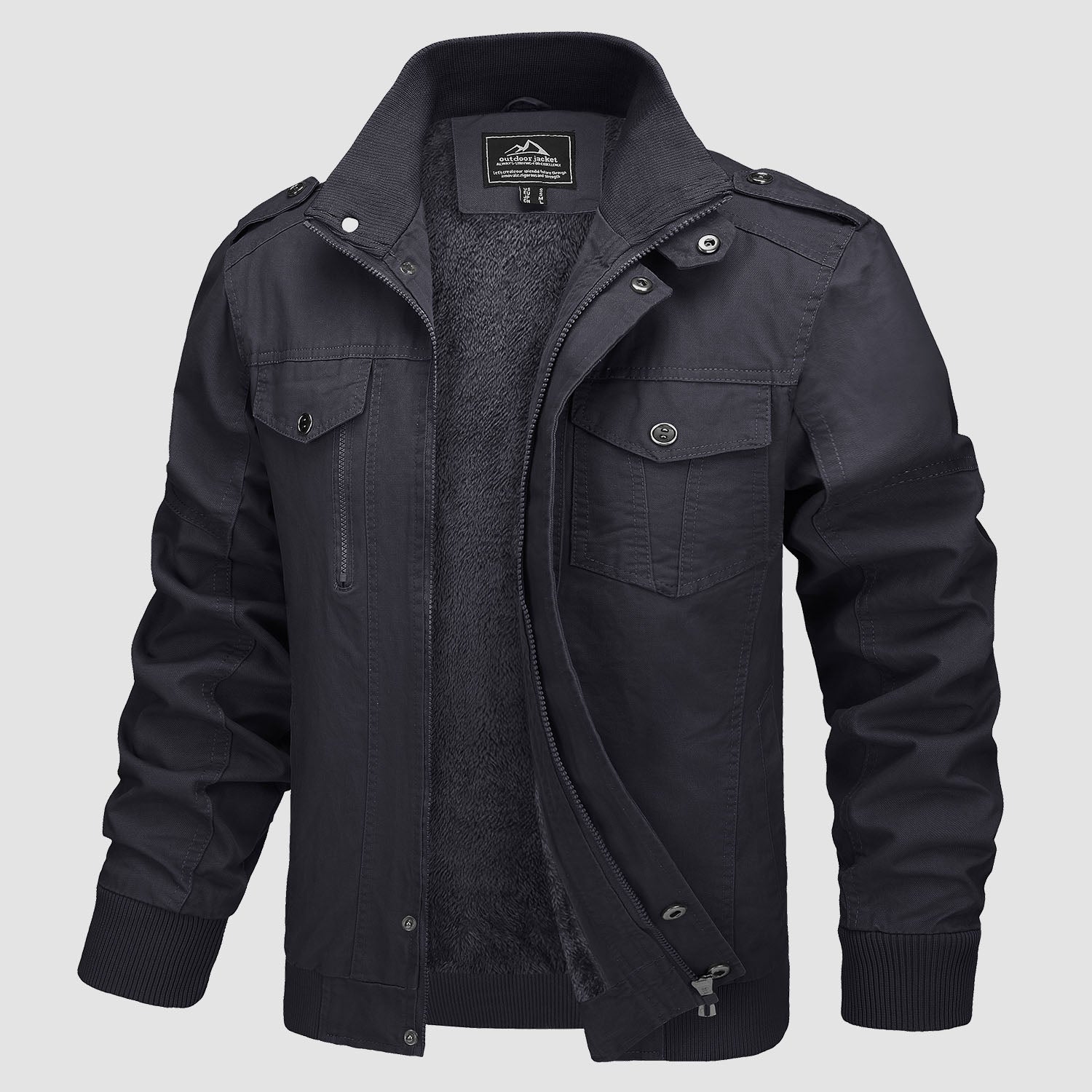 Men's Cotton Military Bomber  Lightweight Zip-Up Jacket