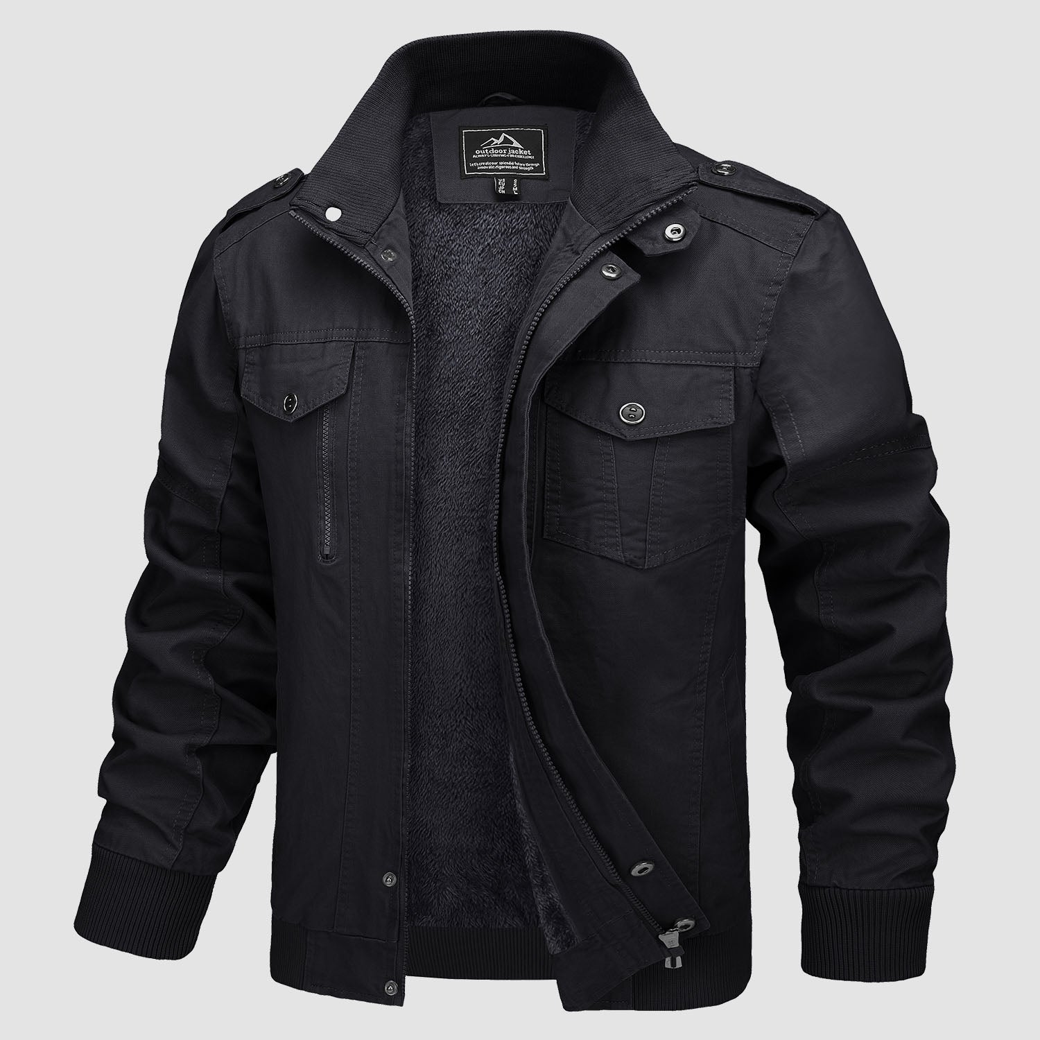 Men's Cotton Military Bomber  Lightweight Zip-Up Jacket