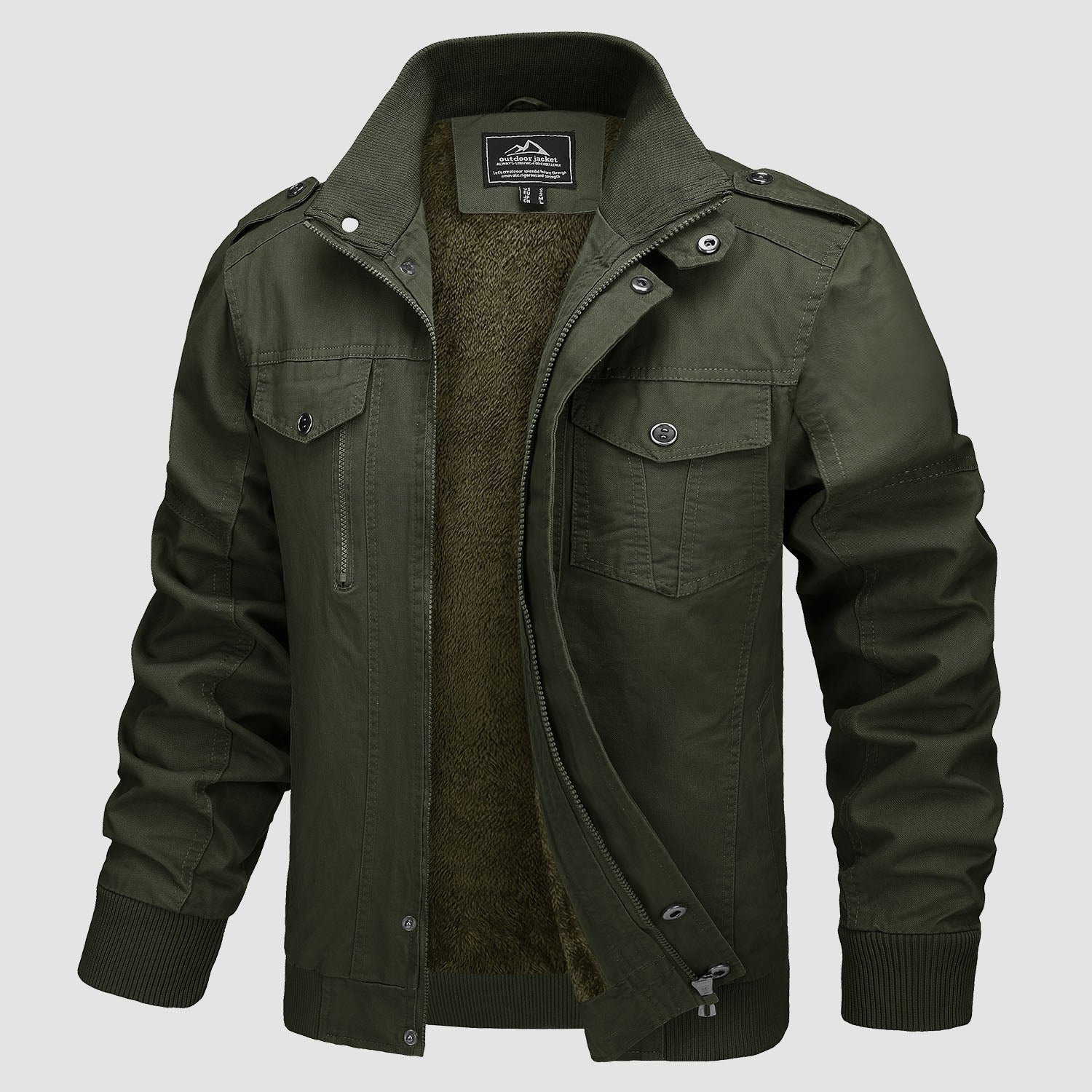 Men's Cotton Military Bomber  Lightweight Zip-Up Jacket
