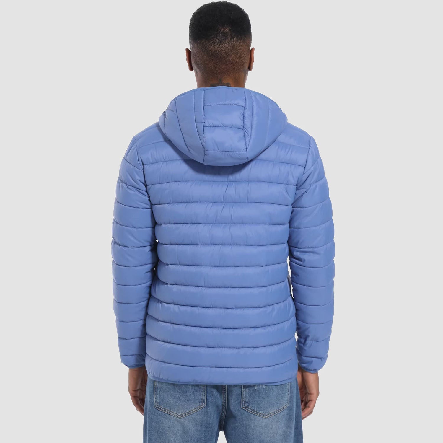 Men's Lightweight Hooded Puffer Jacket - Quilted Winter Coat