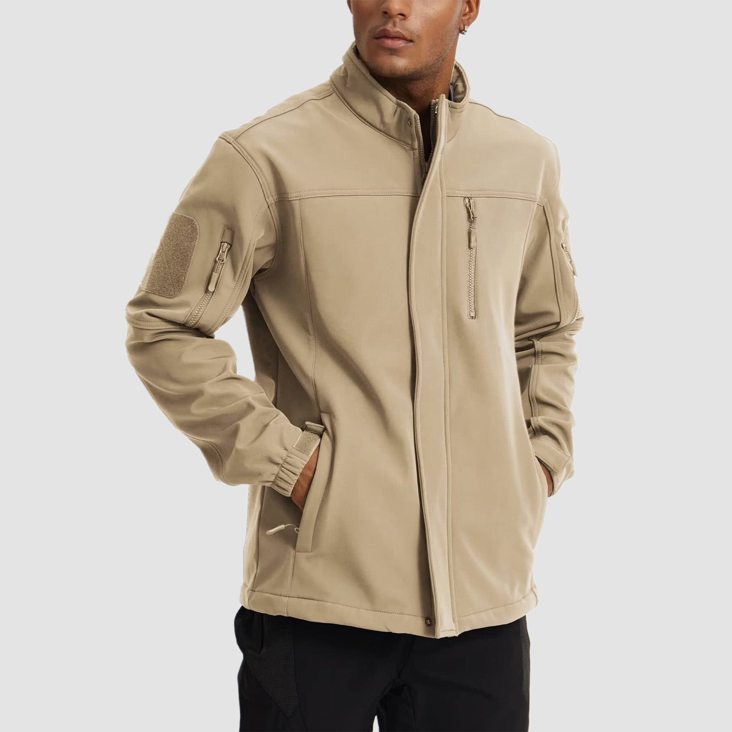 Men's Softshell Tactical Jacket with Fleece Lining