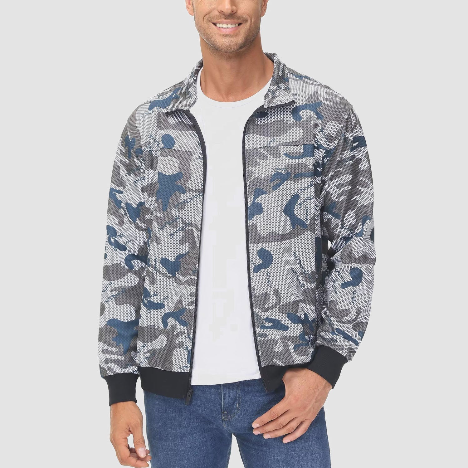 Men's Lightweight Full-Zip Track Jacket with Pockets