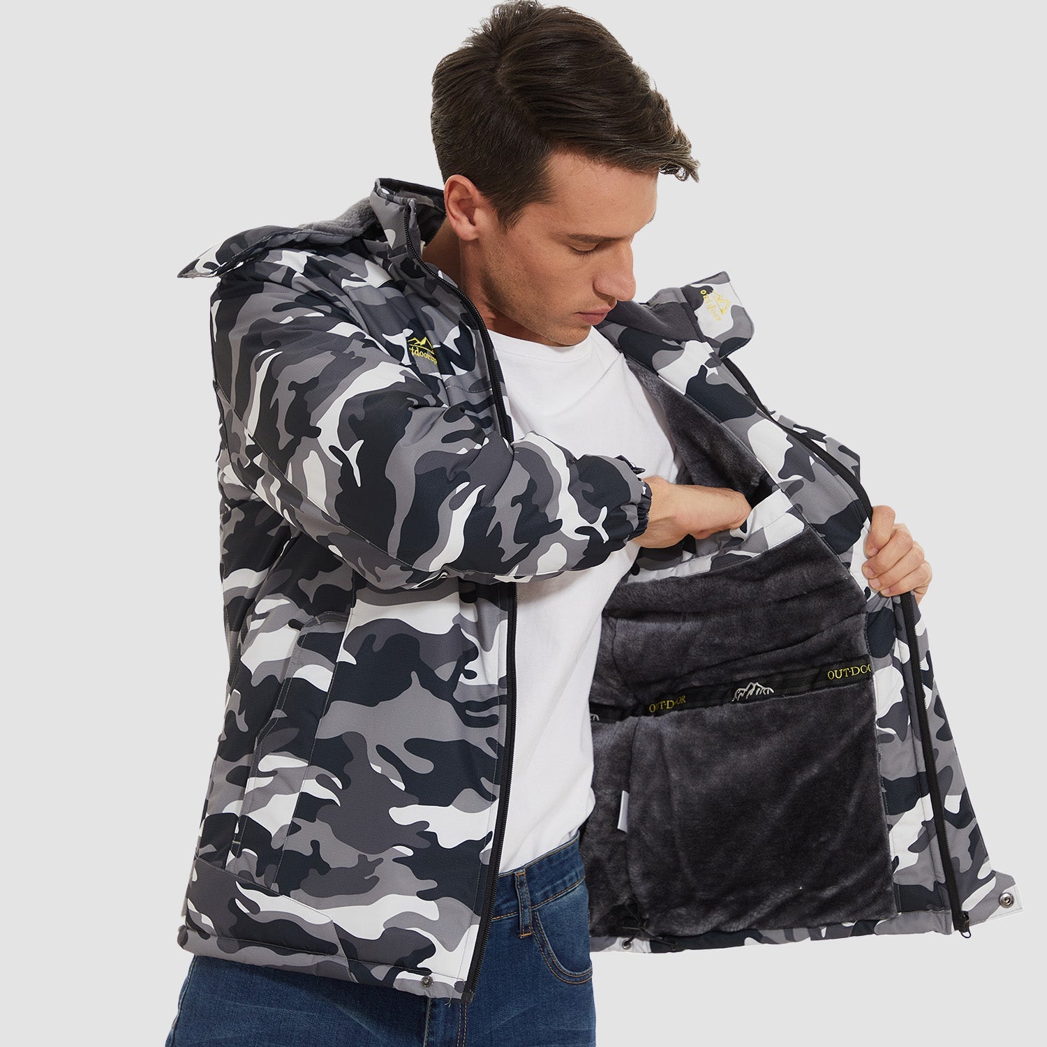 Men's Water Resistant Ski Jacket - Fleece Lined Parka