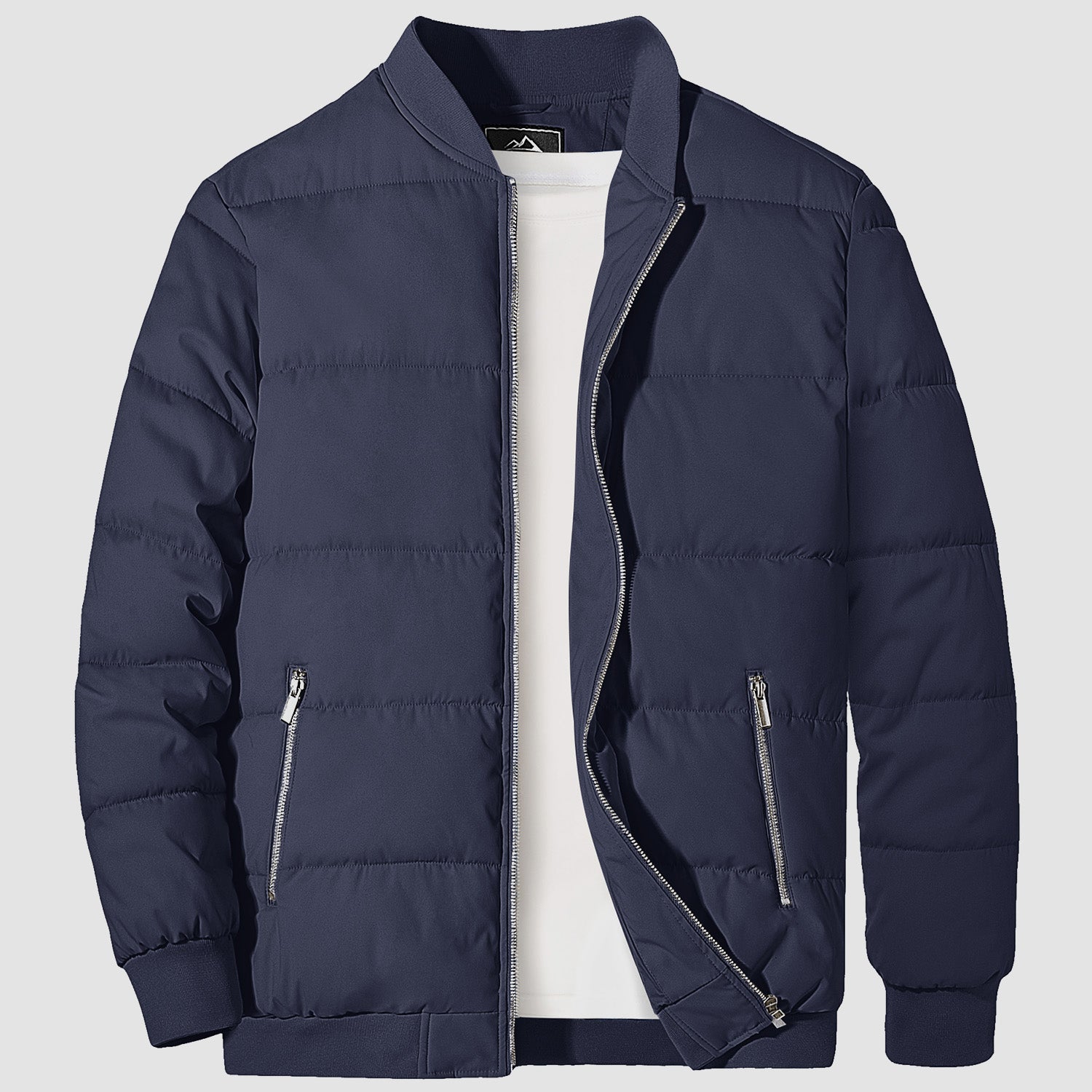 Men's Quilted Bomber Puffer Jacket - Warm Windproof Outwear