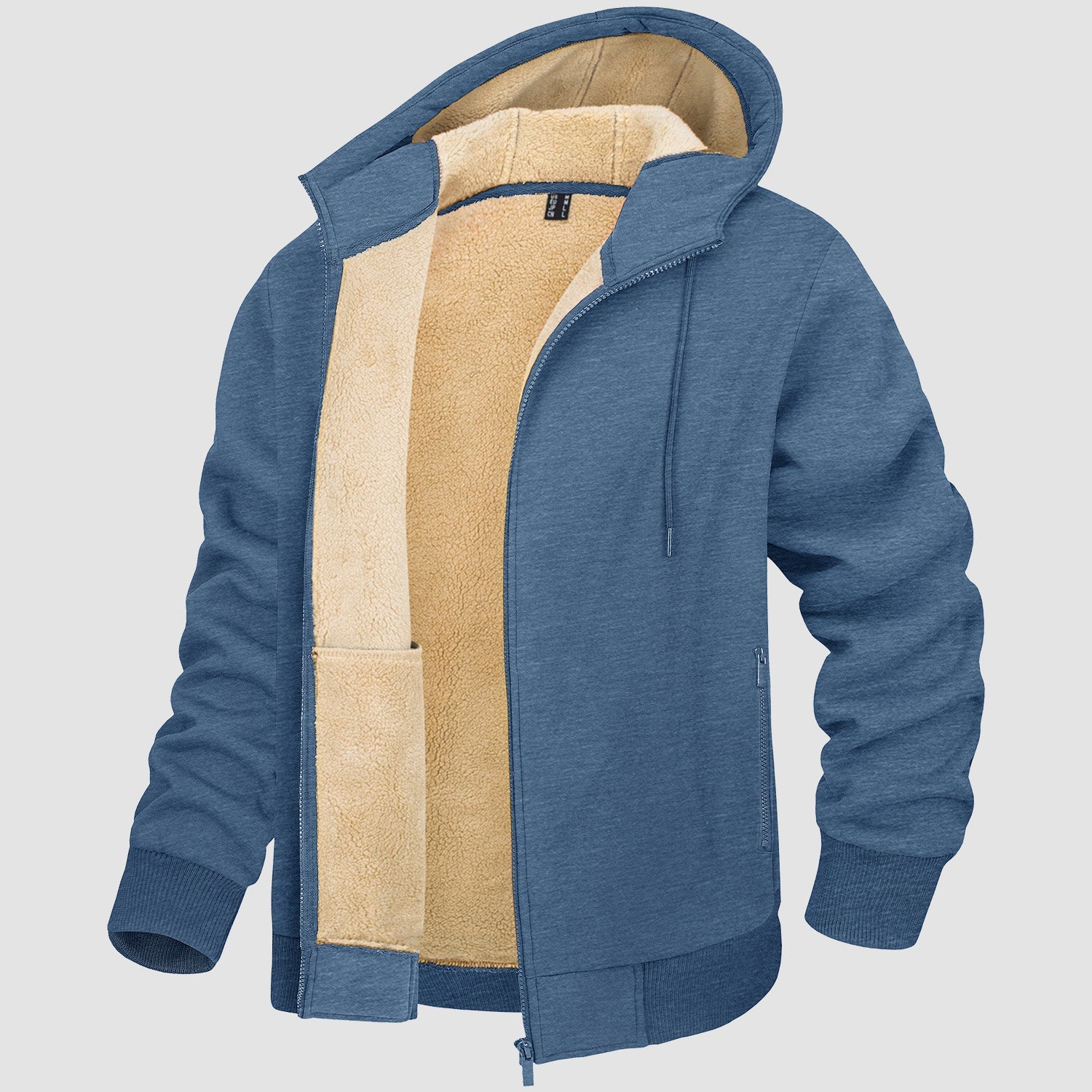 Men's Fleece Lined Zipper Hoodie Jacket - Warm Winter Coat