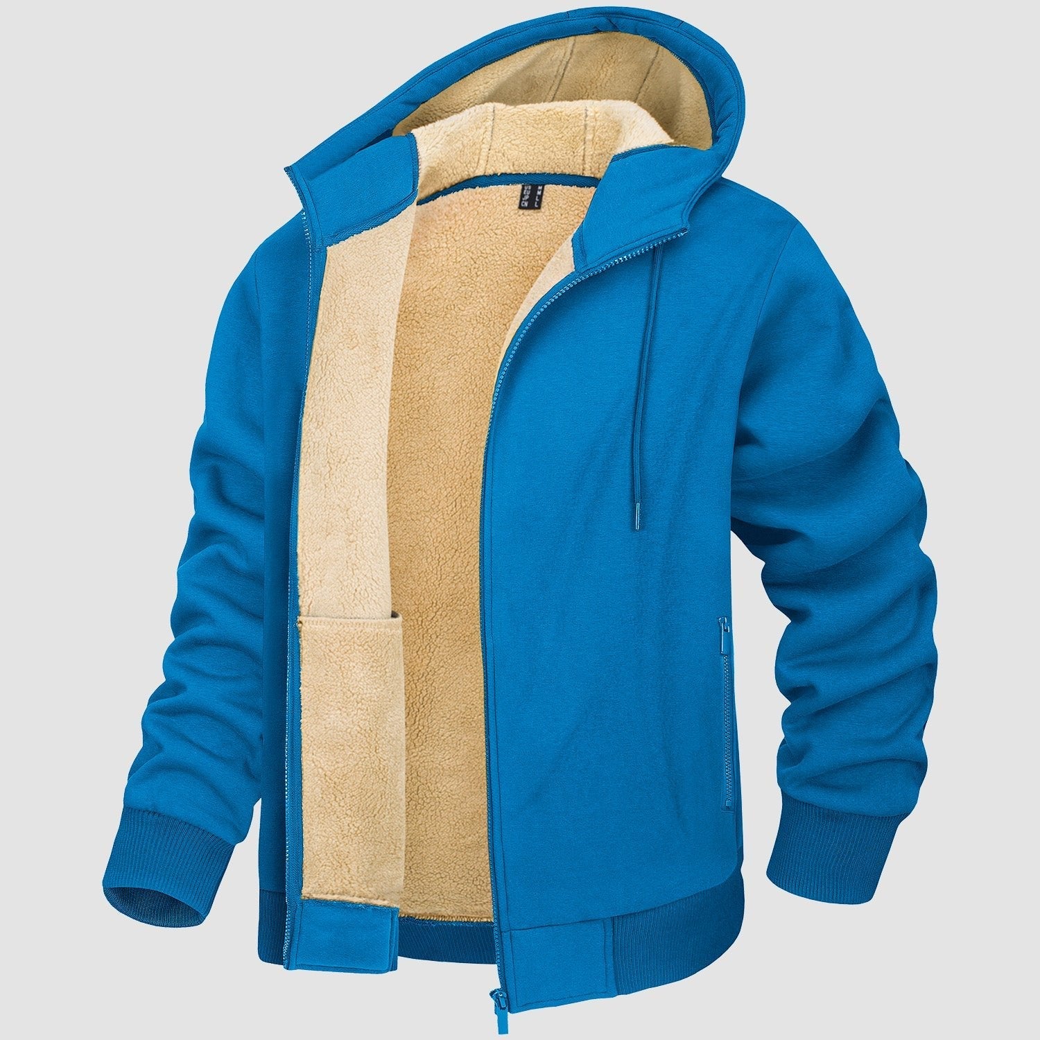 Men's Fleece Lined Zipper Hoodie Jacket - Warm Winter Coat