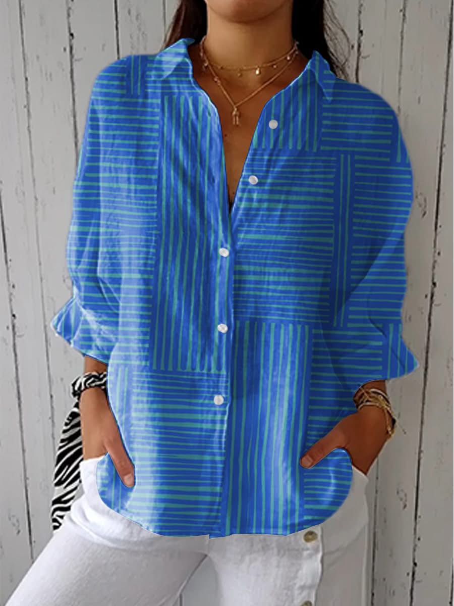 Feline | Azure Stripe Blouse