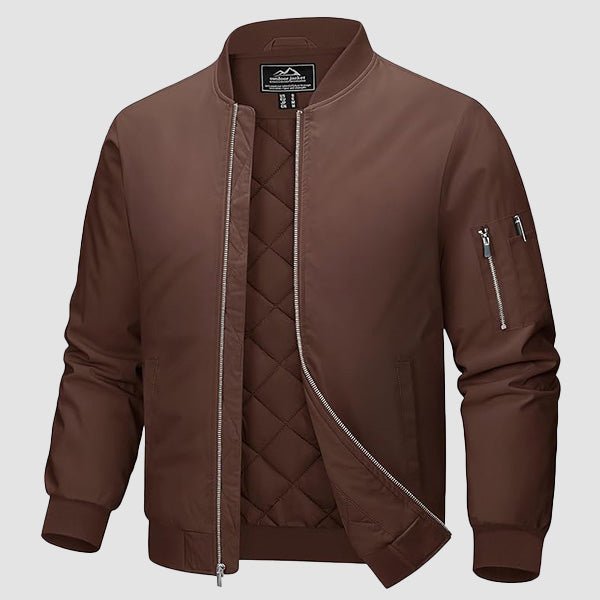 Men's Bomber Jacket, Quilted & Windproof with Pockets