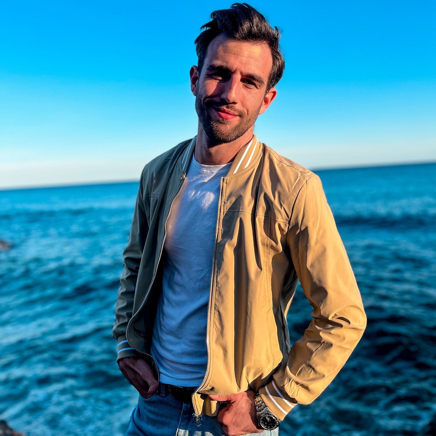 Men's Lightweight Bomber Jacket Casual Windbreaker