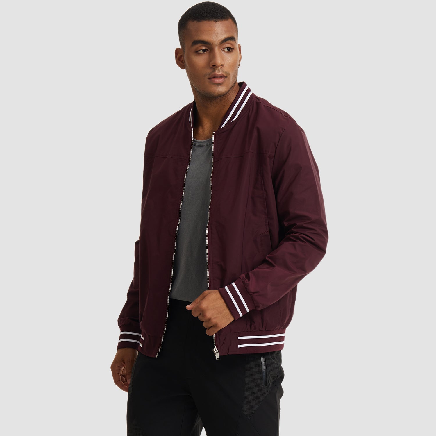 Men's Lightweight Bomber Jacket Casual Windbreaker
