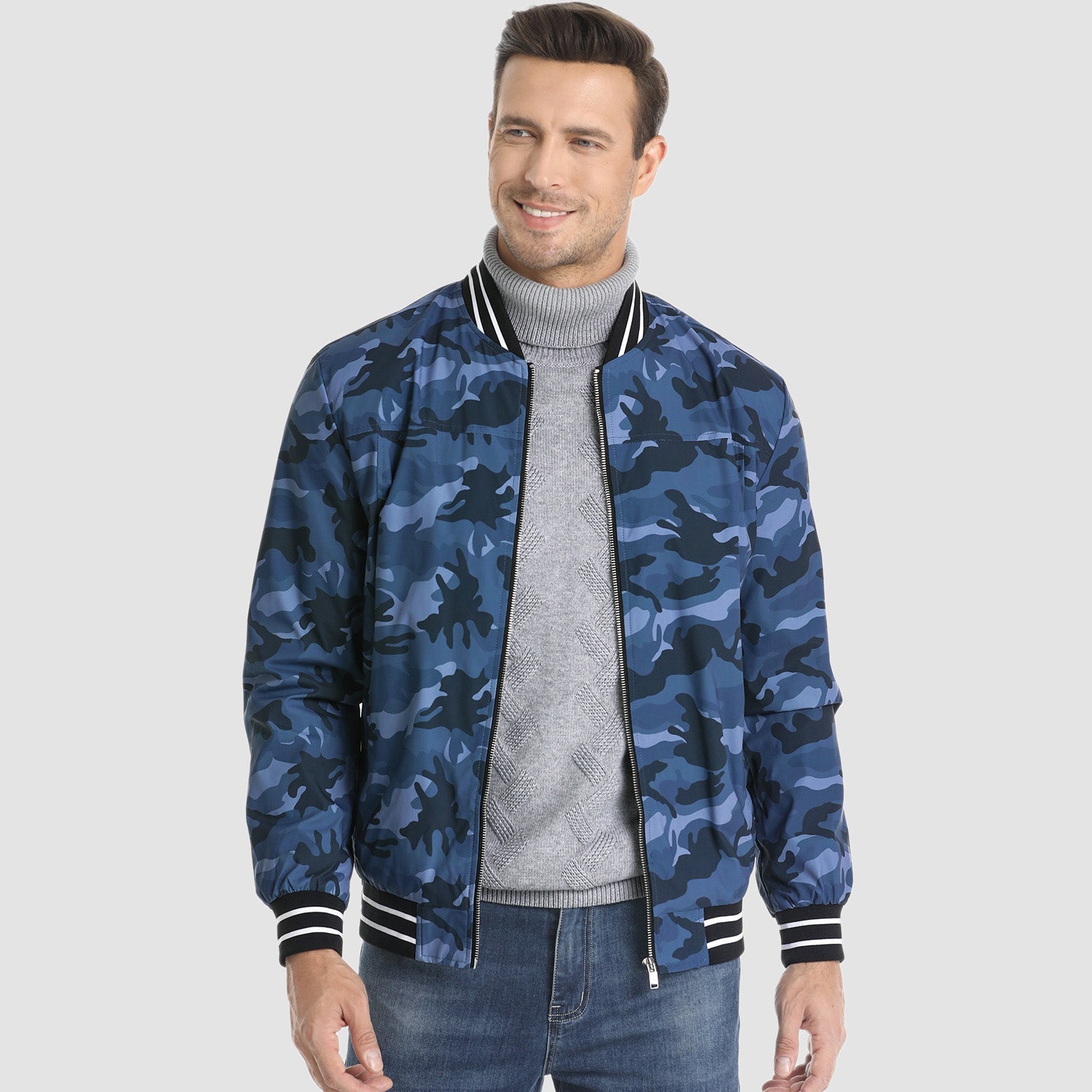 Men's Lightweight Bomber Jacket Casual Windbreaker