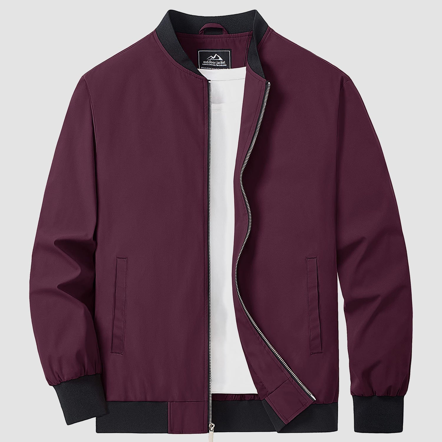 Men's Bomber Jacket Lightweight Windbreaker with Pockets