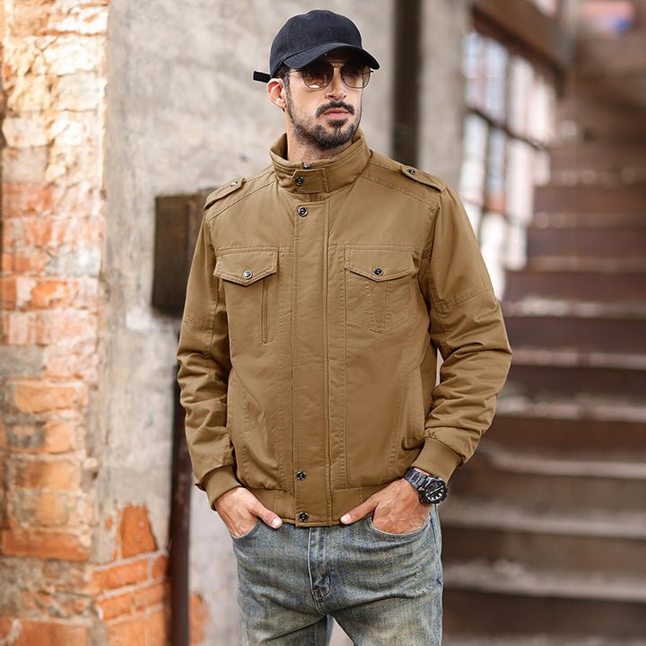 Men's Cotton Military Bomber  Lightweight Zip-Up Jacket