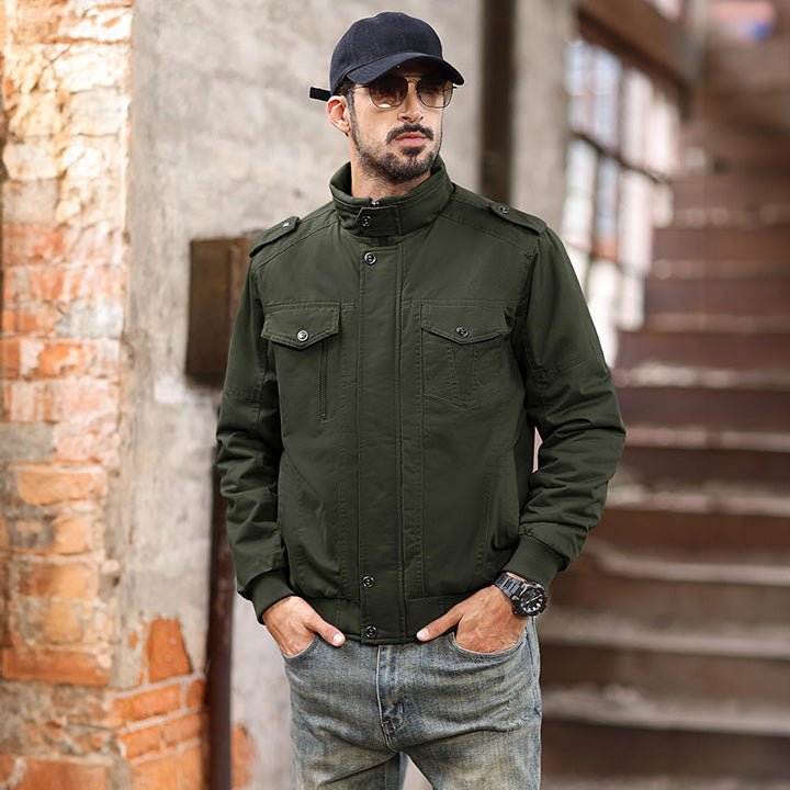 Men's Cotton Military Bomber  Lightweight Zip-Up Jacket