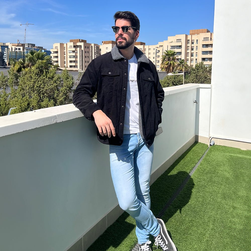 Men's Corduroy Jacket - Sherpa-Lined Winter Coat