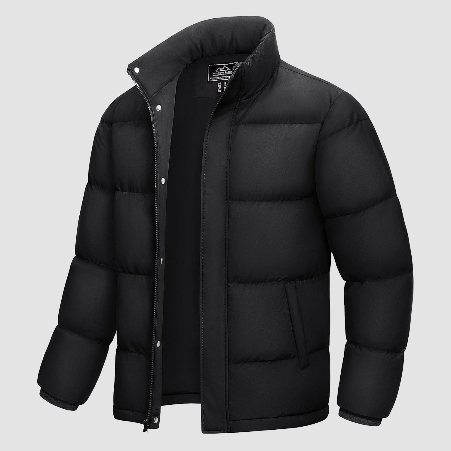 Men's Warm Down Puffer Jacket, Water-Resistant & Windproof