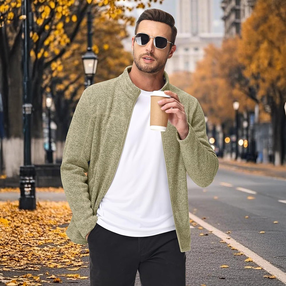 Men's Fleece Jacket Full Zip Lightweight Warm Winter Sweatshirt