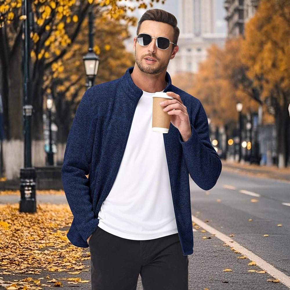 Men's Fleece Jacket Full Zip Lightweight Warm Winter Sweatshirt