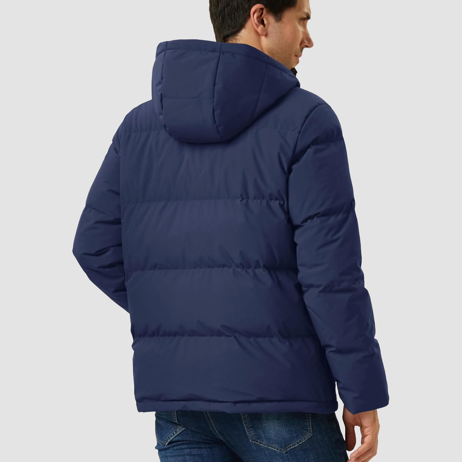 Men's Hooded Down Puffer Jacket, Water-Resistant & Windproof