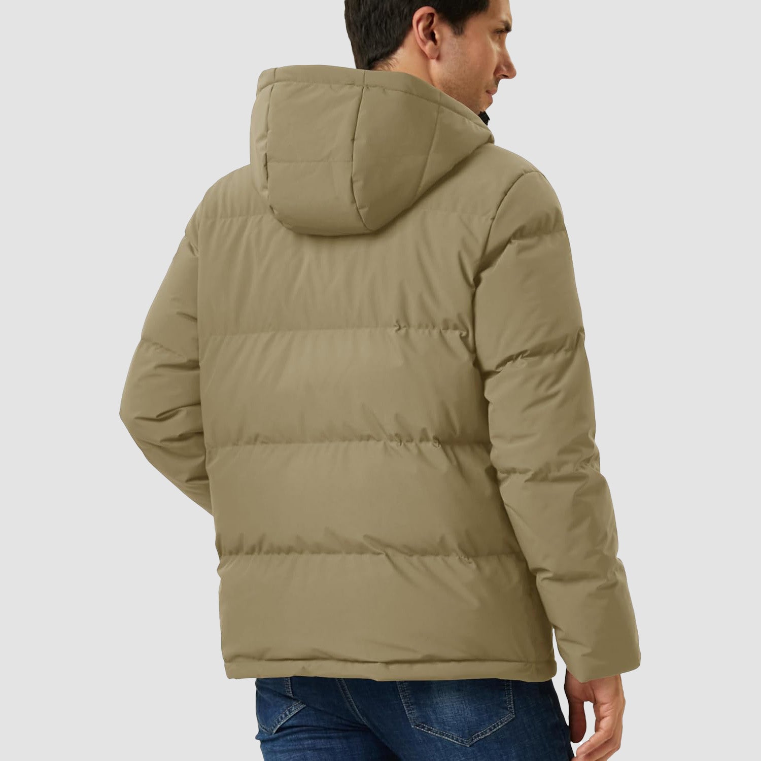 Men's Hooded Down Puffer Jacket, Water-Resistant & Windproof