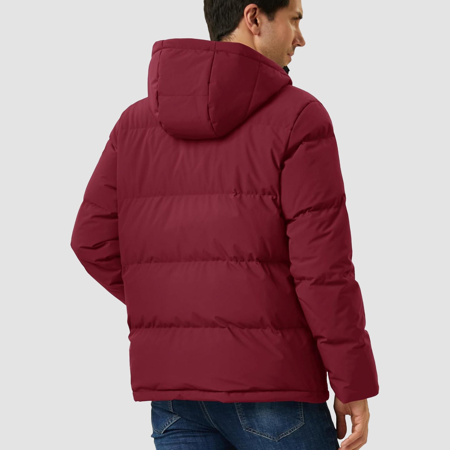 Men's Hooded Down Puffer Jacket, Water-Resistant & Windproof