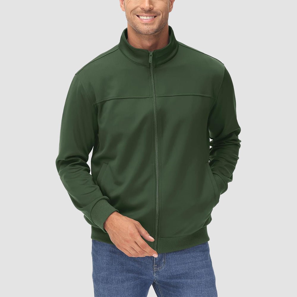 Men's Lightweight Full-Zip Track Jacket with Pockets