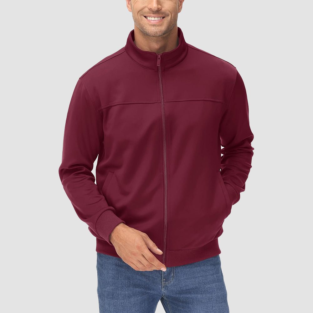 Men's Lightweight Full-Zip Track Jacket with Pockets