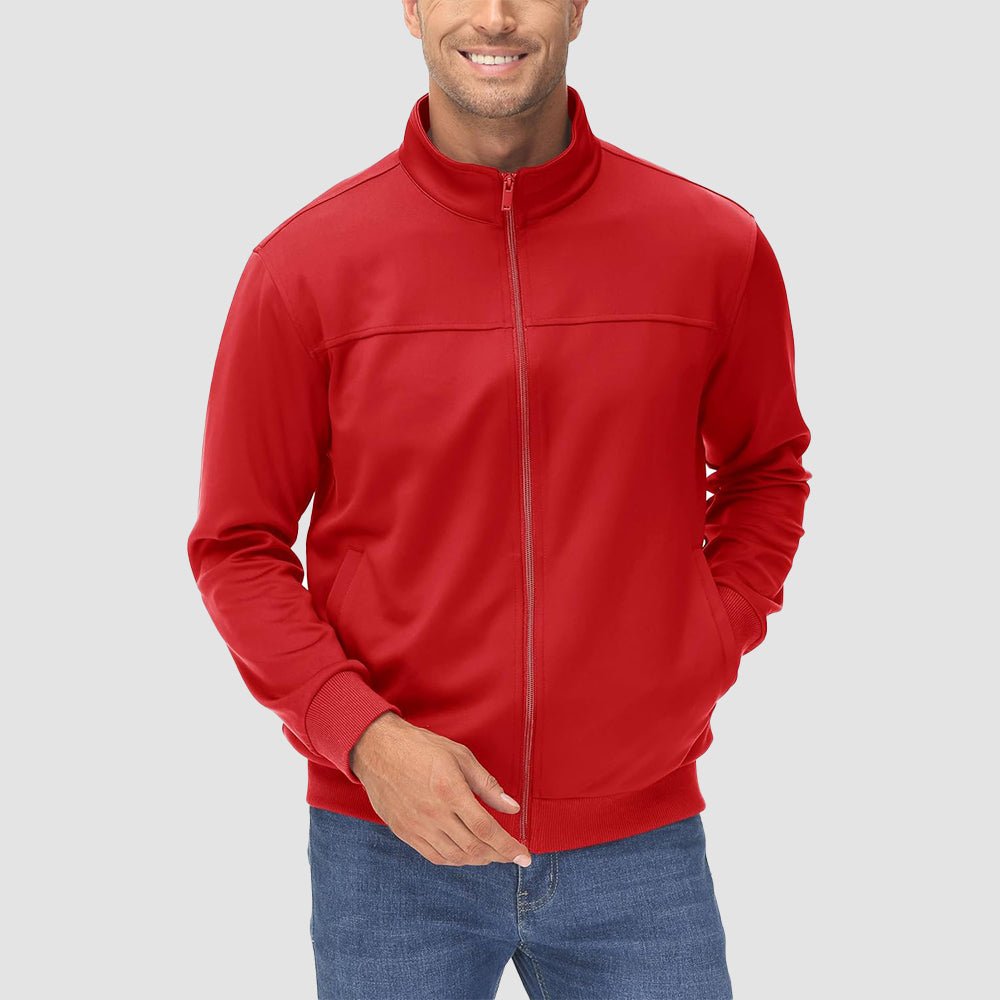 Men's Lightweight Full-Zip Track Jacket with Pockets