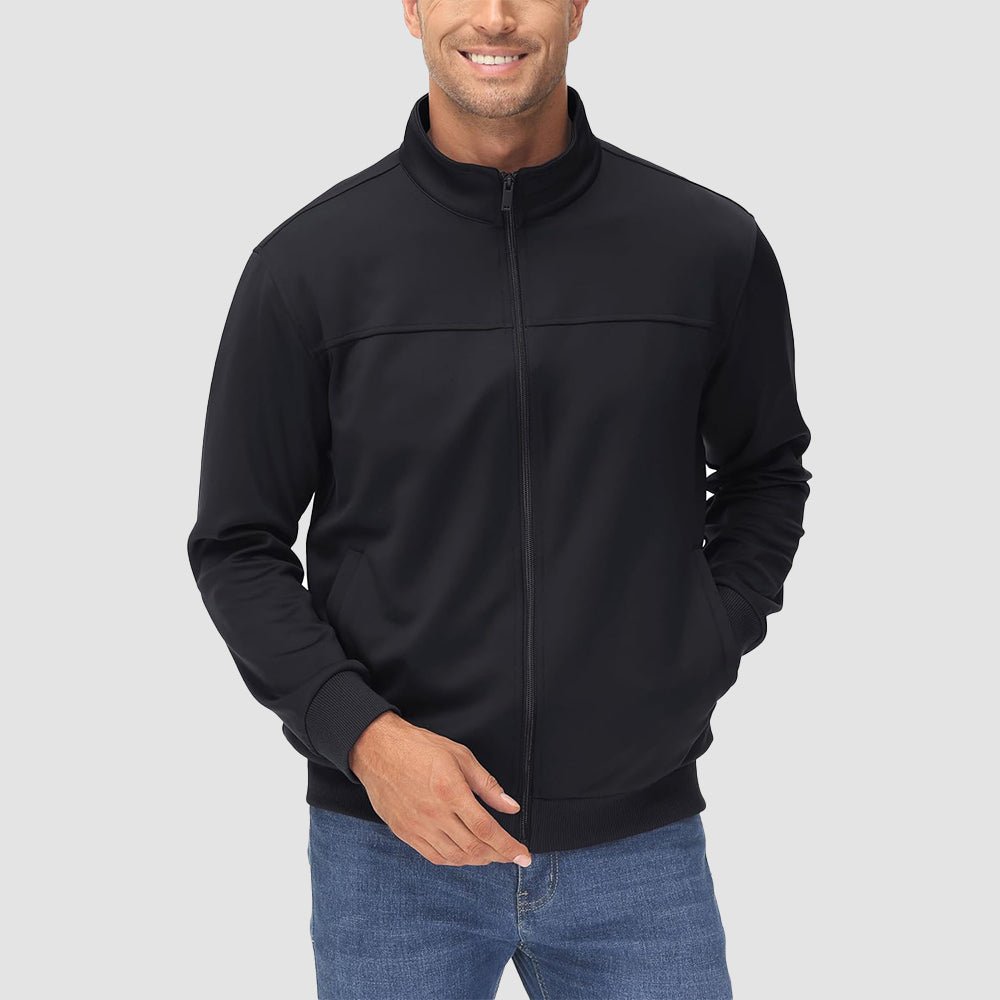 Men's Lightweight Full-Zip Track Jacket with Pockets