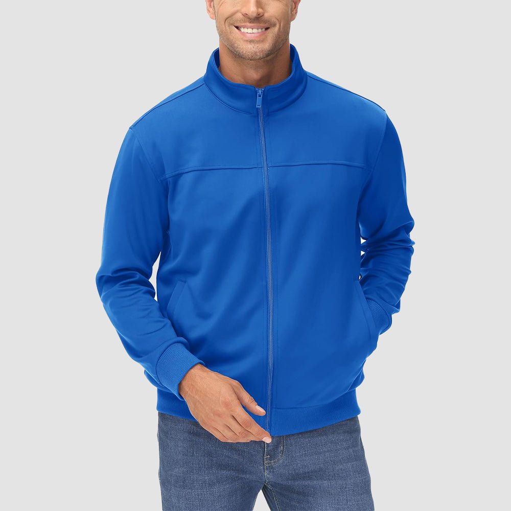 Men's Lightweight Full-Zip Track Jacket with Pockets