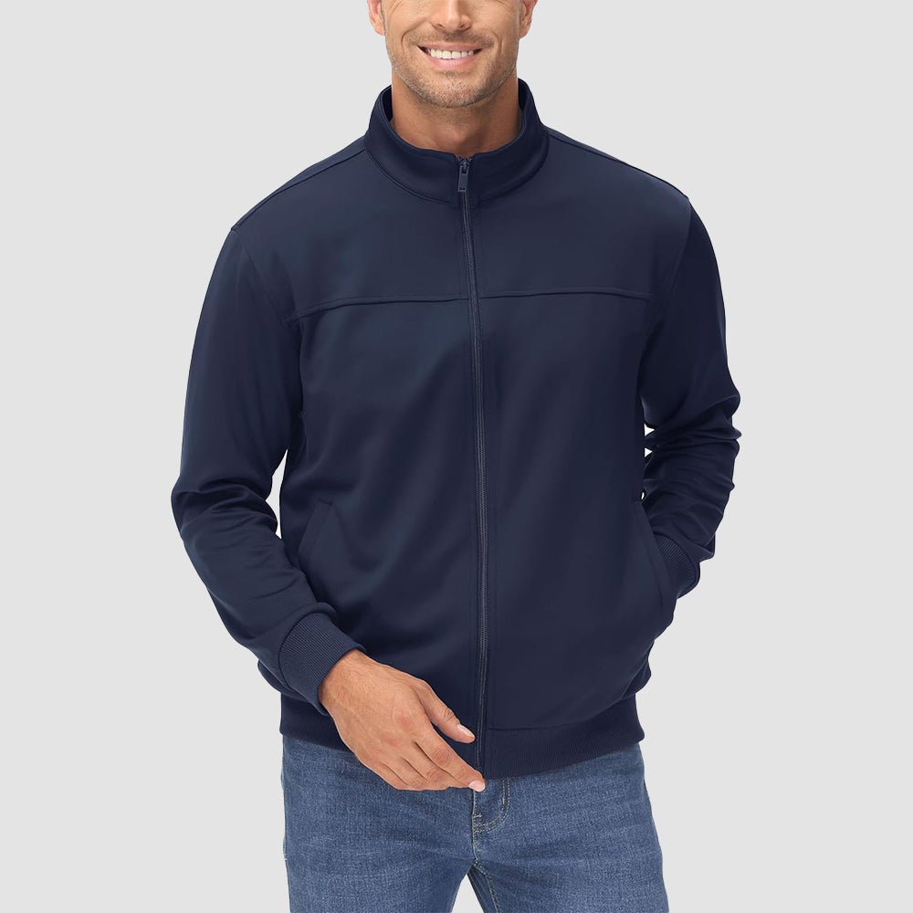 Men's Lightweight Full-Zip Track Jacket with Pockets