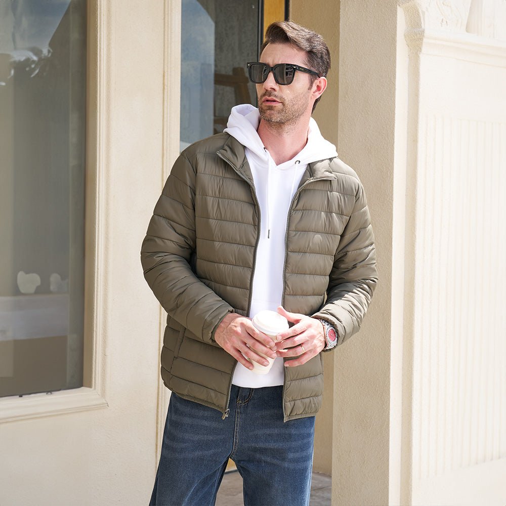 Men's Lightweight Puffer Jacket – Water-Repellent Winter Coat
