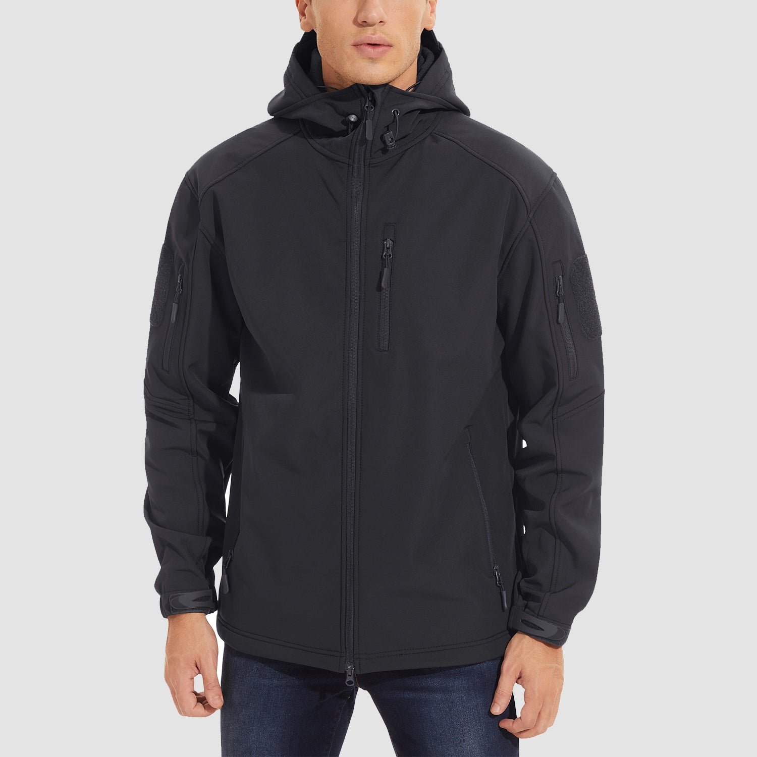 Men's Tactical Jacket - 6 Pockets Fleece Lined Water-Resistant