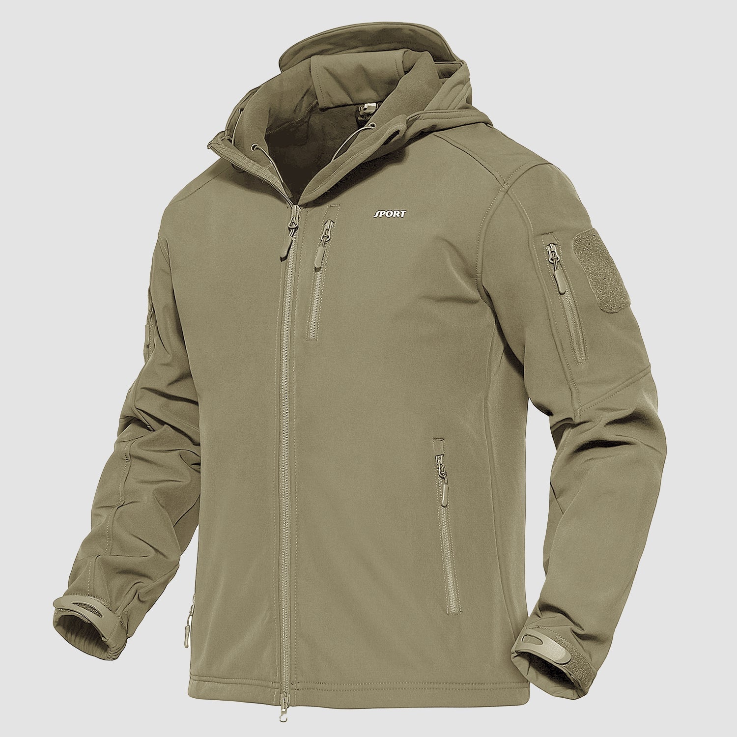 Men's Tactical Jacket - 6 Pockets Fleece Lined Water-Resistant